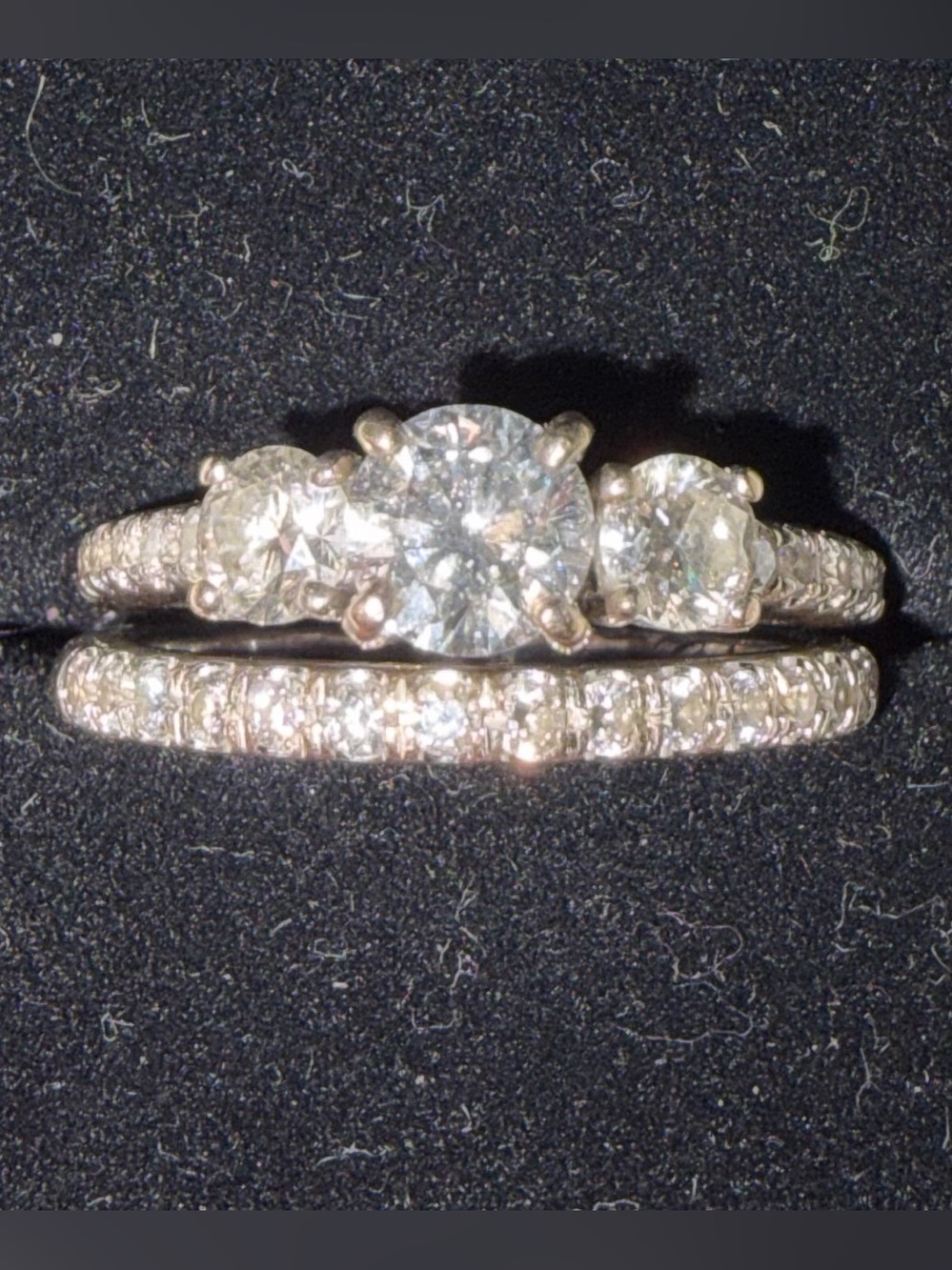 Classic Three-Stone Diamond Engagement Ring Set in White Gold